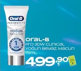 Oral-B Pro 3Dw Clinical Yoğun Beyaz Macun 75Ml