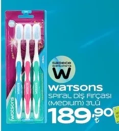 Watsons Spiral Diş Fırçası (Medium) 3'Lü