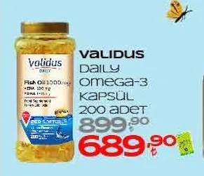 Validus Daily Omega-3 Kapsül 200 Adet