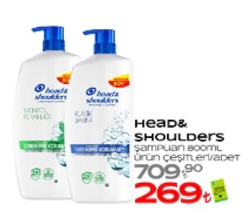 Head&Shoulders Şampuan 800Ml Ürün Çeşitleri/Adet