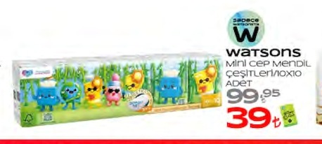 Watsons Mini Cep Mendil Çeşitleri 10'Lu