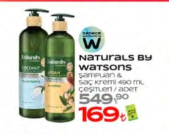 Naturals By Watsons Şampuan & Saç Kremi 490 Ml