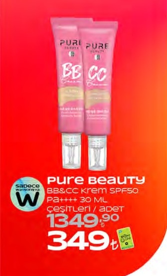 Pure Beauty Bb&Cc Krem Spf50 Pa++++ 30 Ml