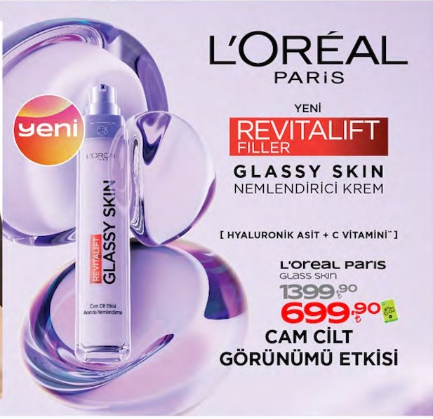 L'Oreal Paris Revitalift Filler Glassy Skin Nemlendirici Krem