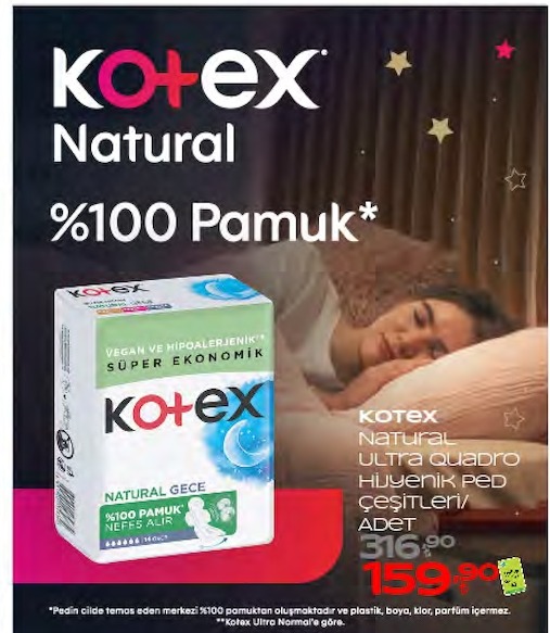 Kotex Natural Ultra Quadro Hijyenik Ped Çeşitleri