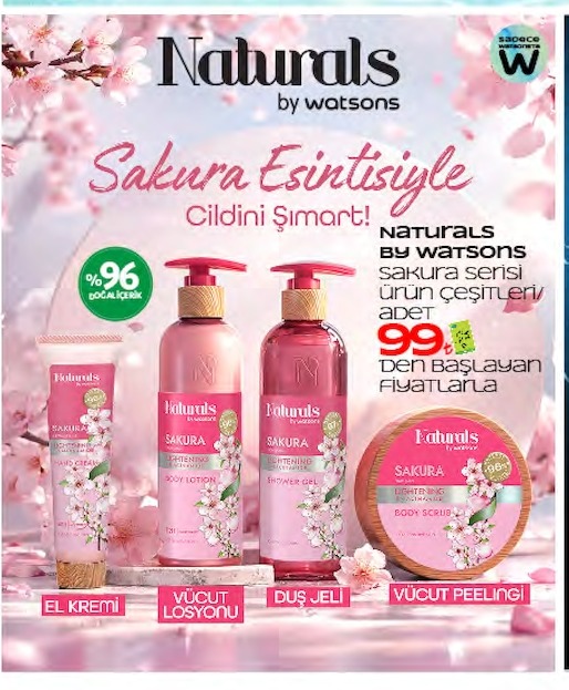 Naturals By Watsons Sakura Serisi Ürün Çeşitleri