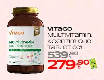 Vitago Multivitamin Koenzim Q-10 Tablet 60'Lı