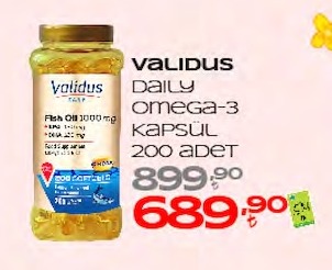 Validus Daily Omega-3 Kapsül 200 Adet