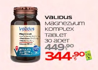 Validus Magnezyum Kompleks Tablet 30 Adet