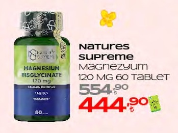 Natures Supreme Magnezyum Bisglycinate 120 Mg 60 Tablet