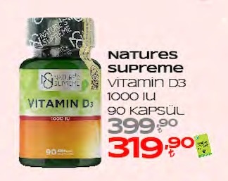 Natures Supreme Vitamin D3 1000 Iu 90 Kapsül