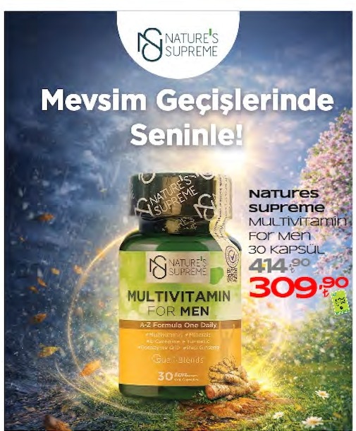 Nature'S Supreme Multivitamin For Men 30 Kapsül