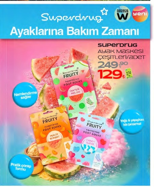 Superdrug Ayak Maskesi Çeşitleri/Adet