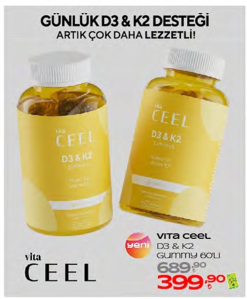 Vita Ceel D3 & K2 Gummy 60'Lı