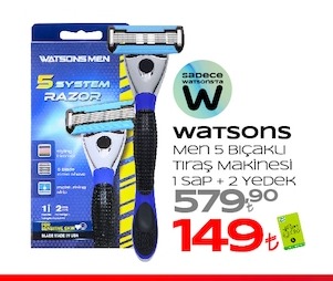 Watsons Men 5 System Bıçaklı Tıraş Makinesi 1 Sap + 2 Yedek