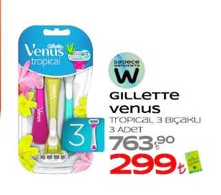 Gillette Venus Tropical 3 Bıçaklı Jilet 3 Adet