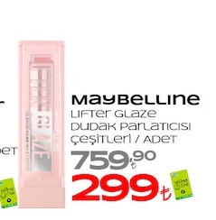 Maybelline Lifter Glaze Dudak Parlatıcısı Çeşitleri / Adet