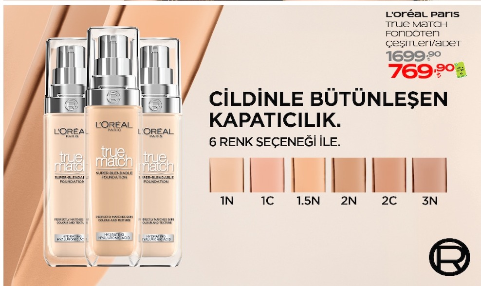 L'Oréal Paris True Match Fondöten Çeşitleri