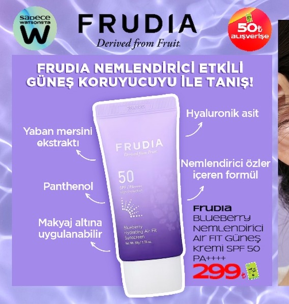 Frudia Nemlendirici Etkili Güneş Koruyucu Krem 50 Spf 50Ml