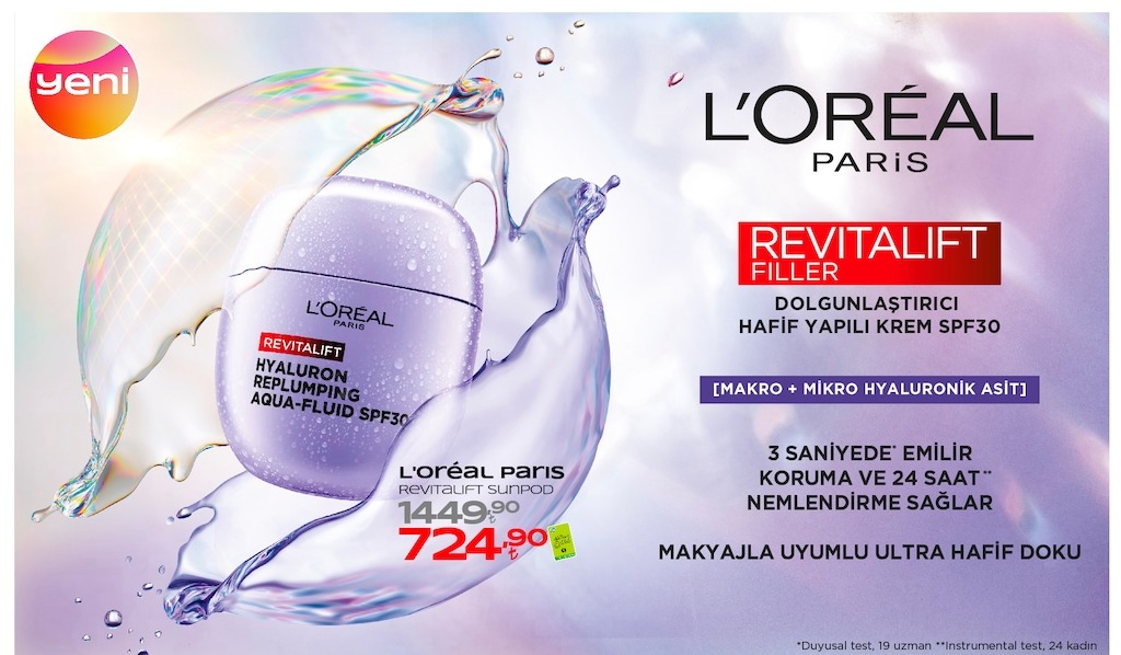 L'Oréal Paris Revitalift Filler Dolgunlaştırıcı Hafif Yapılı Krem Spf30