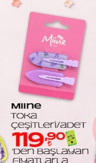 Miine Toka Çeşitleri/Adet