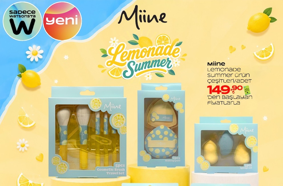 Miine Lemonade Summer Çeşitleri / Makyaj Fırçası Seti 5 Parça