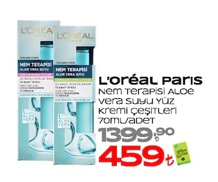 L'Oreal Paris Nem Terapisi Aloe Vera Suyu Yüz Kremi Çeşitleri 70Ml/Adet