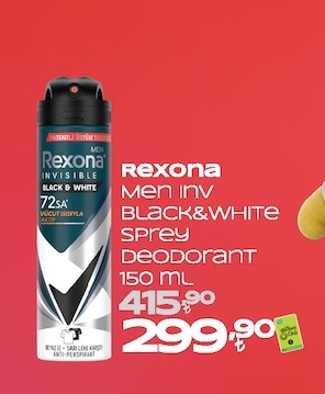Rexona Men Invisible Black & White Sprey Deodorant 150 Ml
