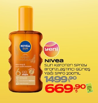 Nivea Sun Karoten Sprey Bronzlaştırıcı Güneş Yağı Spf 200Ml