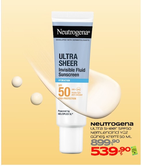 Neutrogena Ultra Sheer Spf50 Nemlendirici Yüz Güneş Kremi 50 Ml