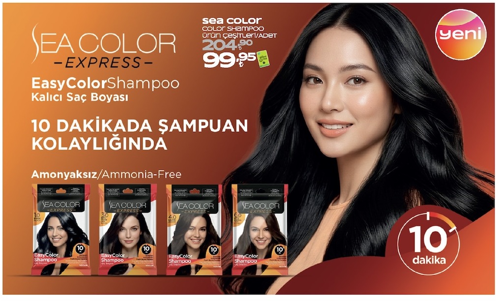 Sea Color Express 10 Dakikada Şampuan Kolaylığında Kalıcı Saç Boyası