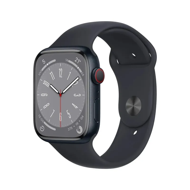 Apple Watch Series 8 41 mm Cellular Spor Kordon Akıllı Saat Siyah