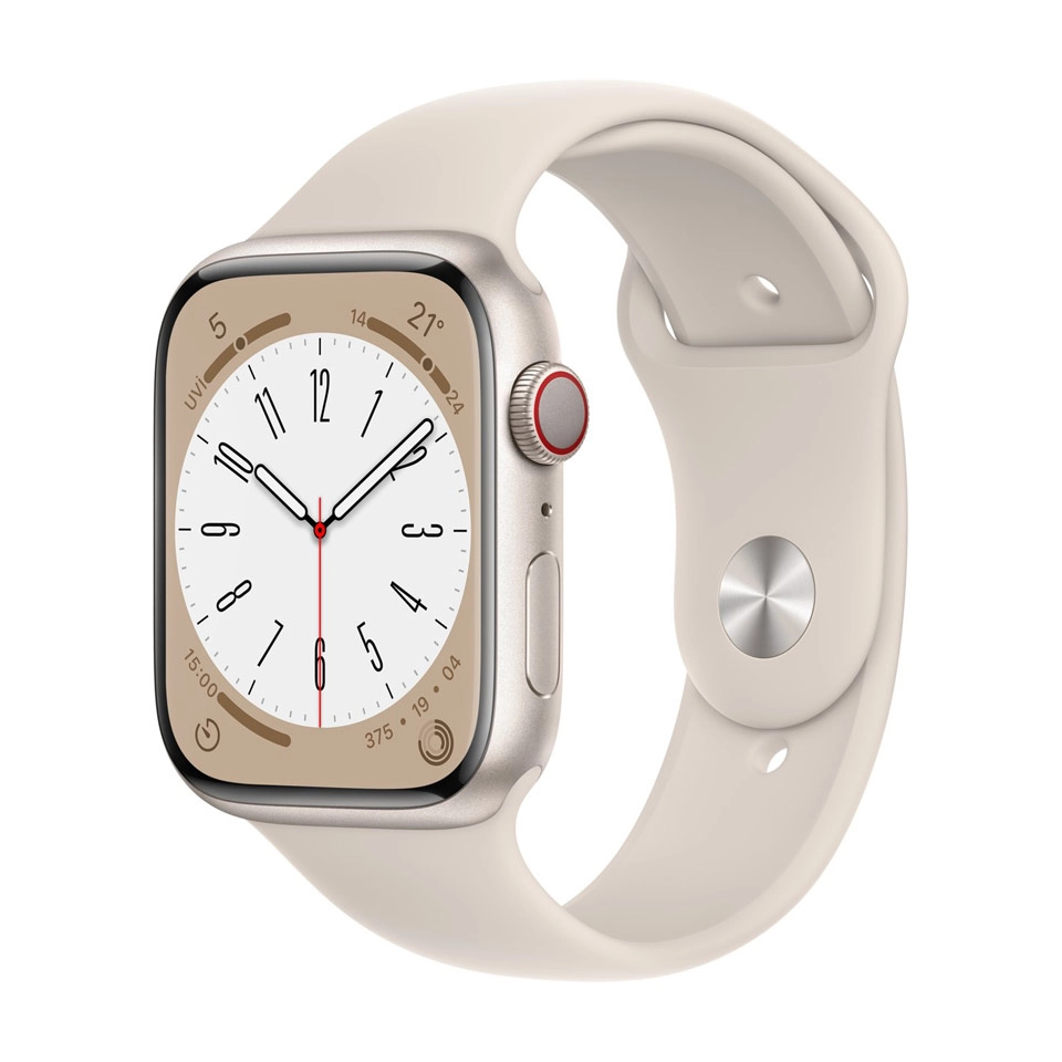 Apple Watch Series 8 45 mm Cellular Spor Kordon Akıllı Saat Beyaz