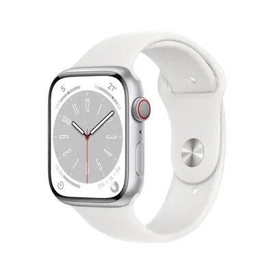 Apple Watch Series 8 45 mm Cellular Spor Kordon Akıllı Saat Gümüş