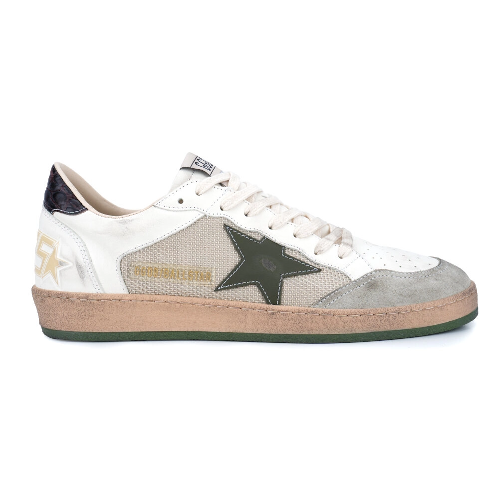 Golden Goose Ball Star Light GMF00327-F007491 Erkek Sneaker Beyaz Yeşil