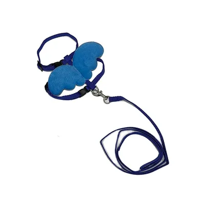 Kiwi Pets Kanat Figürlü Kedi Göğüs Tasması ve Gezdirme Seti Mavi