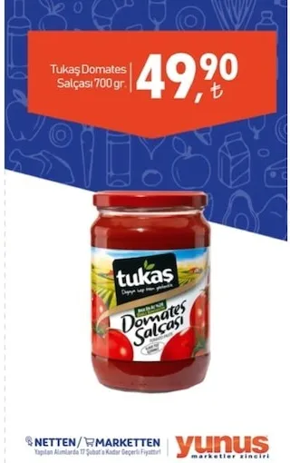 Tukaş Domates Salçası 700 Gr.