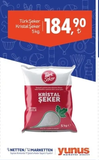 Türk Şeker Kristal Şeker 5 Kg.