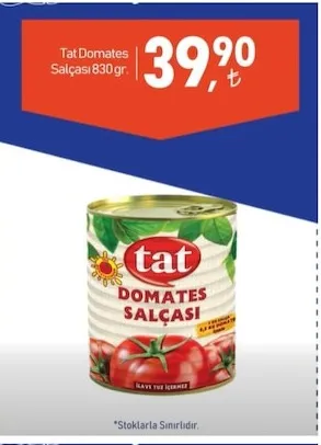 Tat Domates Salçası 830 Gr