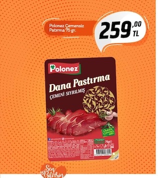 Polonez Çemensiz Pastırma 75 Gr.
