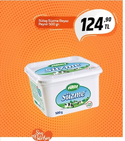 Sütaş Süzme Beyaz Peynir 500 Gr