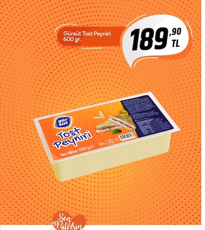 Gürsüt Tost Peyniri 600 Gr