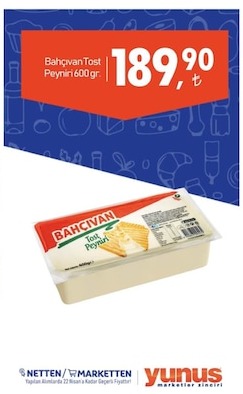 Bahçıvan Tost Peyniri 600 Gr.