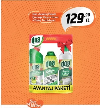 Doa Avantaj Paketi Çamaşir Suyu+Krem+Yüzey Temizleyici