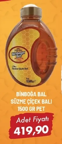 Bi̇Nboğa Bal Süzme Çi̇Çek Bali 1500 Gr Pet