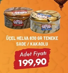 Üçel Helva 830 Gr Teneke Sade / Kakaolu