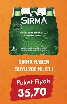 Sırma Maden Suyu 200 Ml 6'Lı