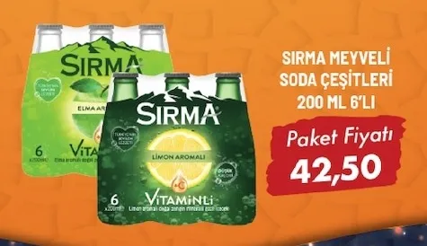 Sırma Meyveli Soda Çeşitleri 200 Ml 6'Lı