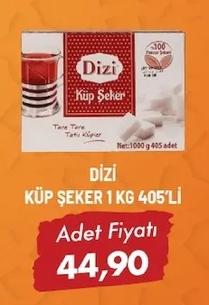 Dizi Küp Şeker 1 Kg 405'Li