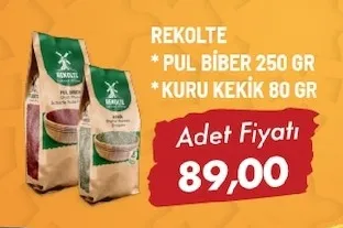 Rekolte Pul Biber 250 Gr, Kuru Kekik 80 Gr